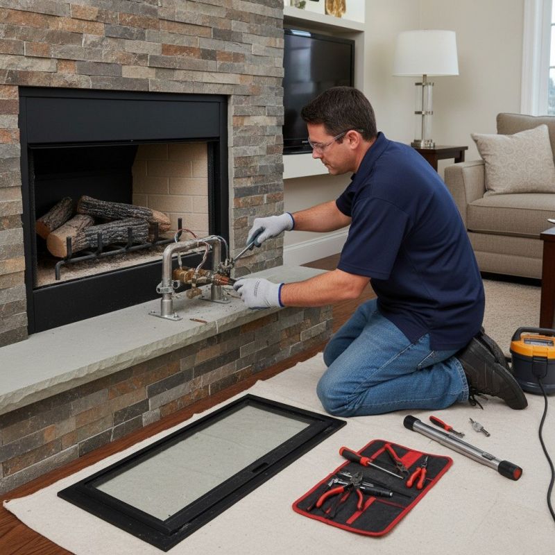 Local Stone Fireplace Makeover pros at work
