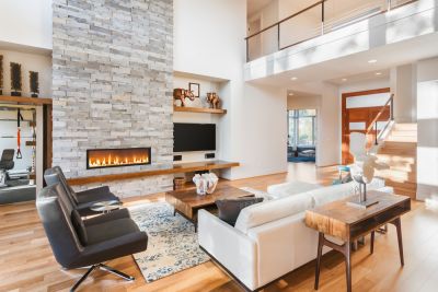 Create a Beautiful Centerpiece with a Stone Fireplace!