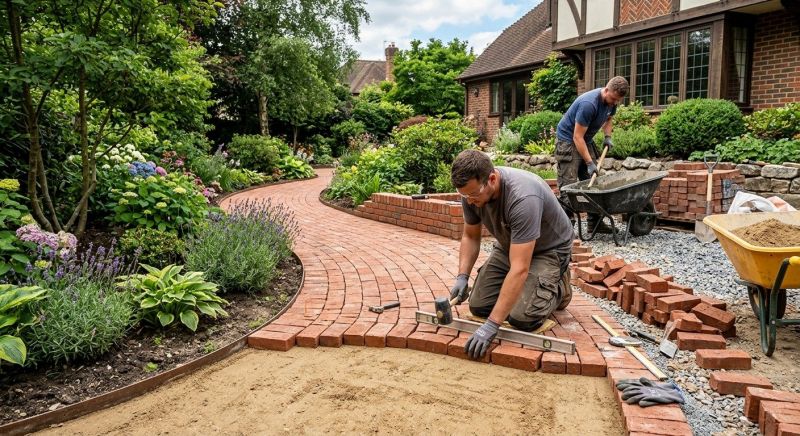 Brick Hardscape Installation in Framingham, MA