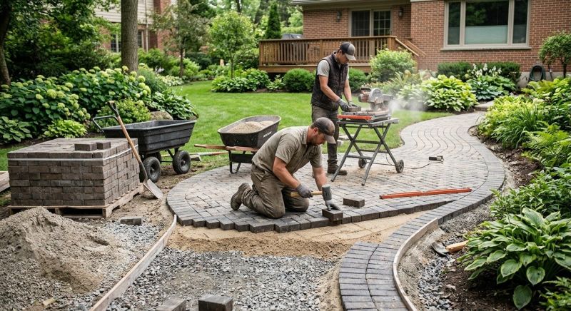 Brick Hardscape Installation in Providence, RI