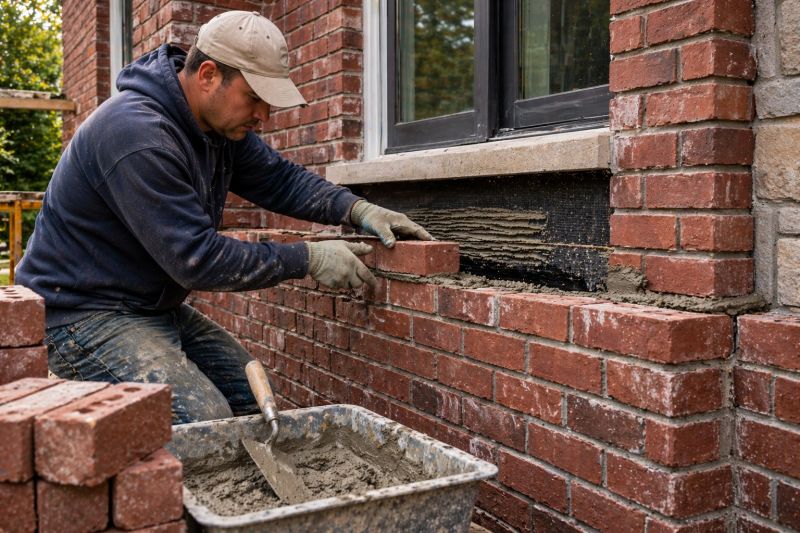 Brick Pillar Installation in Medina, OH