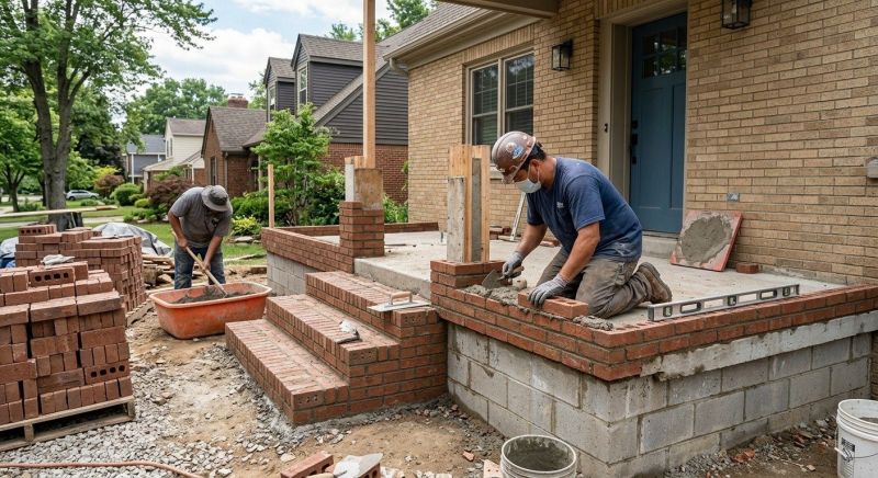 Brick Porch Installation in Worcester, MA