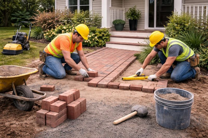 Brick Walkway Installation in Fairfield County, CT