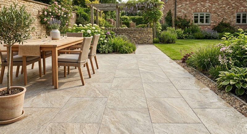 Limestone Patio Installation in Boston, MA