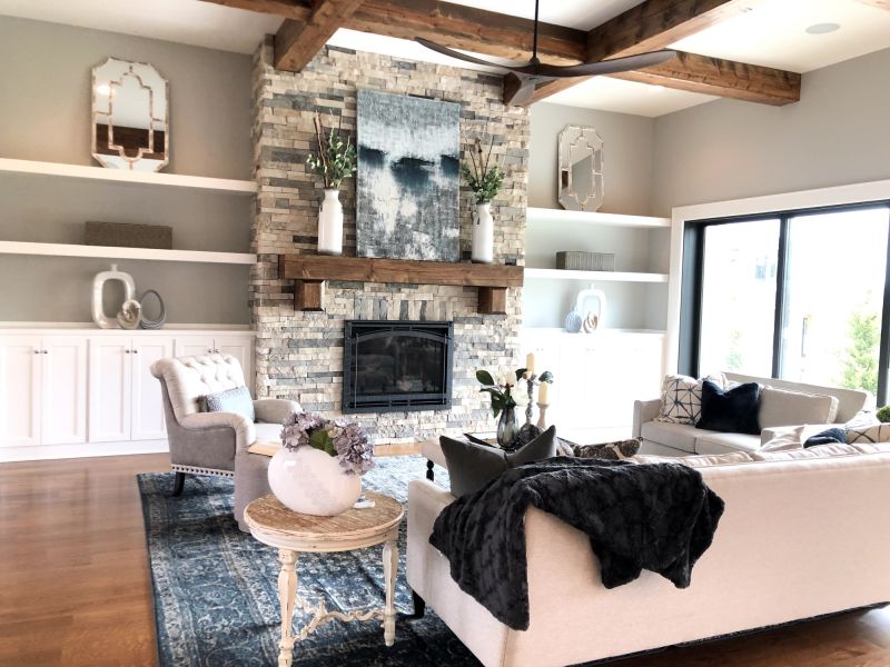 Stone Fireplace Makeover