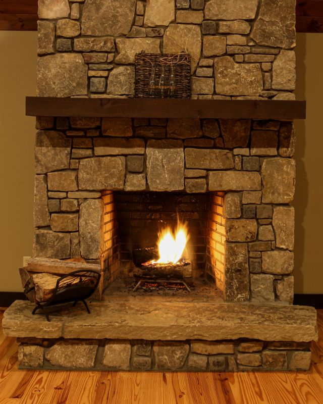 Stone Fireplace Makeover