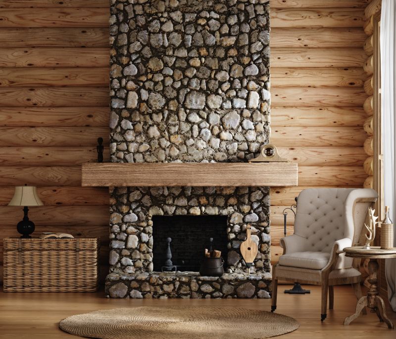 Stone Fireplace Makeover